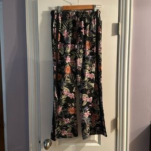 Vanilla Star Floral Split Leg Track Pants